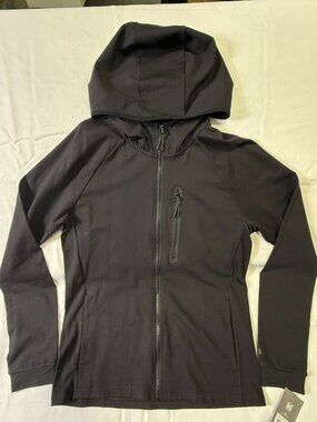 Apana Men's Black Full Zip Hooded Athletic Jacket Size M NWT